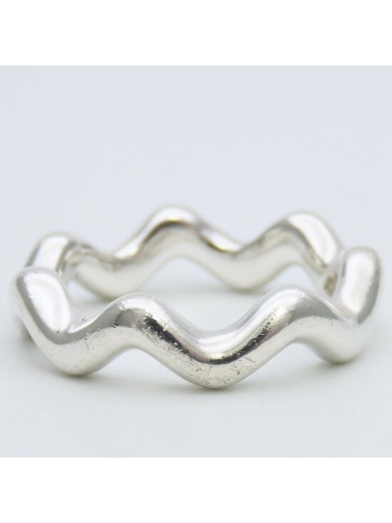Tiffany & Co Ring Zigzag Wave 925 Sterling Silver Paloma Picasso